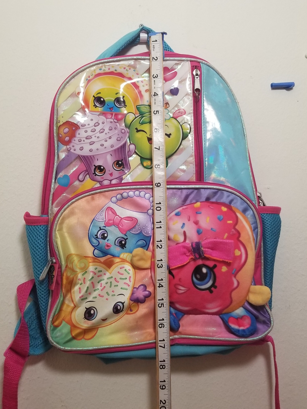 Shopkins Kids' One Size Pink, Teal, & Rainbow Backpack With A Character Print - Picture 14 of 16